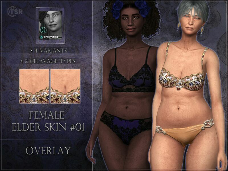 Female Elder Skin 01 – Overlay Version By Remussirion 1 Female Elder Skin 01 – Overlay Version By Remussirion Sims 4 CC