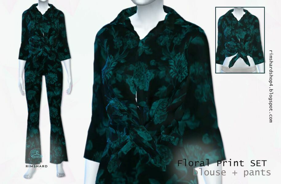 Floral Print SET By Rimshard 1 Floral Print SET By Rimshard Sims 4 CC