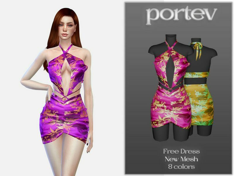 Free Dress By Portev 1 Free Dress By Portev Sims 4 CC