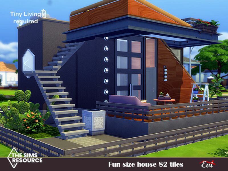 FUN Size House 82 Tiles_ NO CC By EVI 6 sims 4 cc fun size house 82 tiles no cc by evi 3