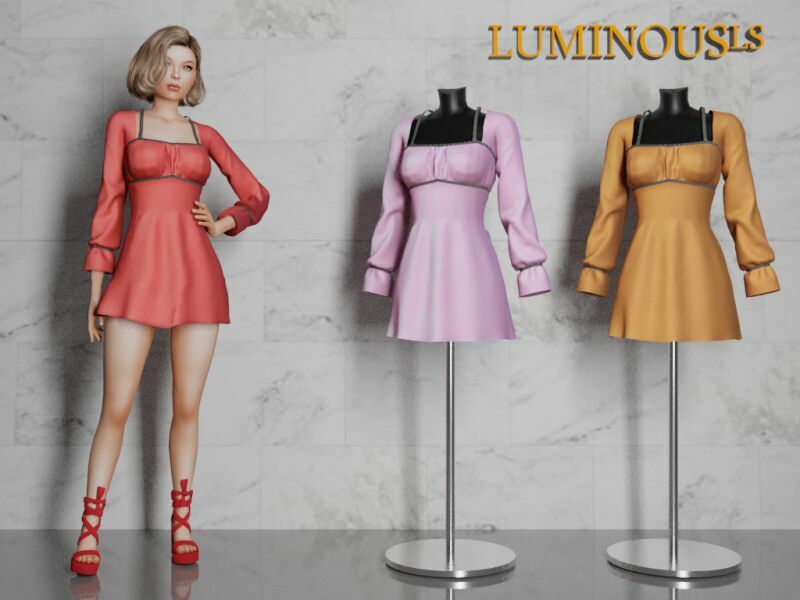 Geni Dress By Luminousls 1 Geni Dress By Luminousls Sims 4 CC