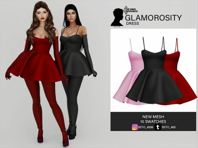 Glamorosity (Dress) 1 Glamorosity (Dress) Sims 4 CC
