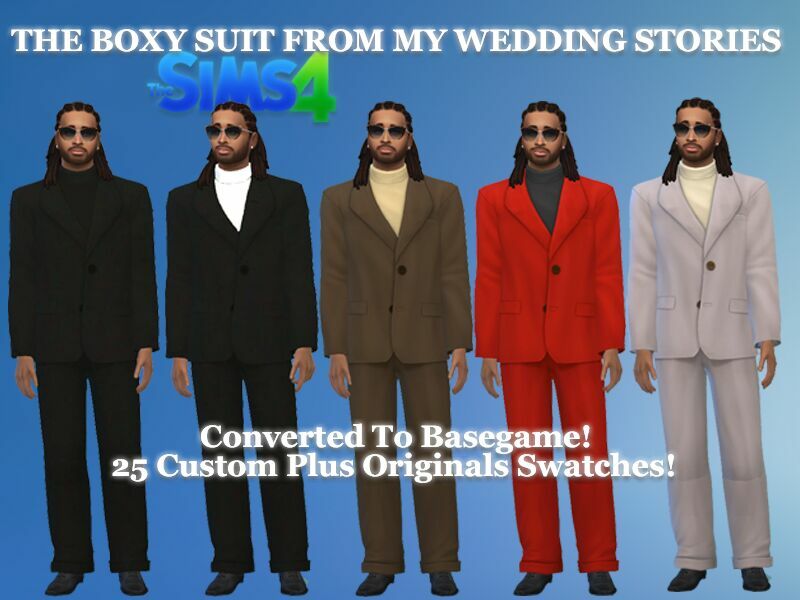 (GP11) MY Wedding Stories Boxy Suit Converted To Basegame 1 (GP11) MY Wedding Stories Boxy Suit Converted To Basegame Sims 4 CC