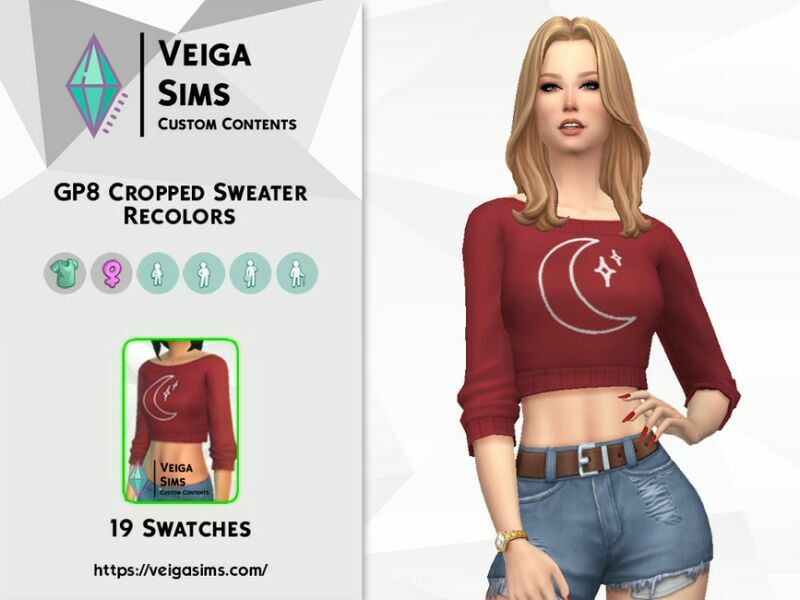 GP8 Cropped Sweater Recolors 1 GP8 Cropped Sweater Recolors Sims 4 CC