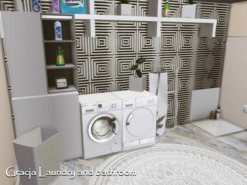 Gracja Laundry And Bathroom | Only TSR CC By Genkaiharetsu 1 Gracja Laundry And Bathroom | Only TSR CC By Genkaiharetsu Sims 4 CC