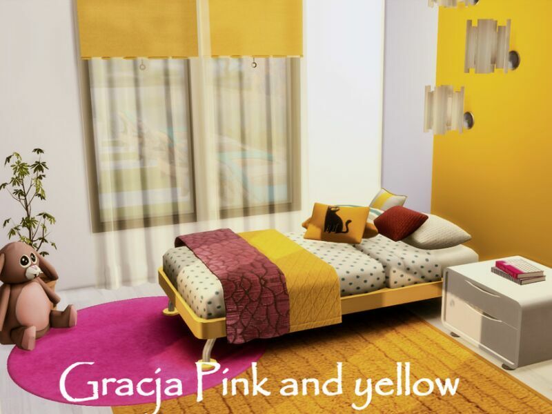 Gracja Pink And Yellow KID Room | Only TSR CC By Genkaiharetsu 1 Gracja Pink And Yellow KID Room | Only TSR CC By Genkaiharetsu Sims 4 CC