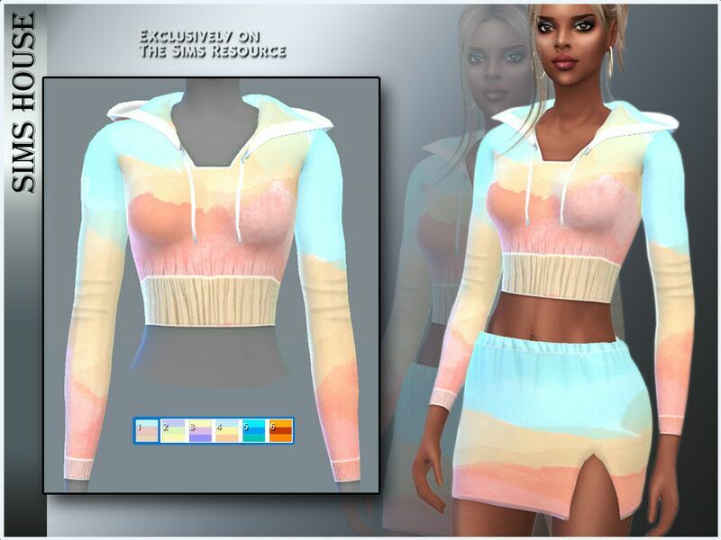 Gradient Hooded Jacket 1 Gradient Hooded Jacket Sims 4 CC