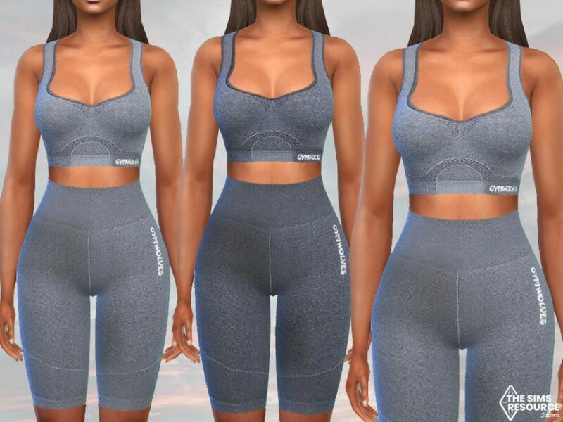 Grey Melange Fitness Outfits By Saliwa 1 Grey Melange Fitness Outfits By Saliwa Sims 4 CC