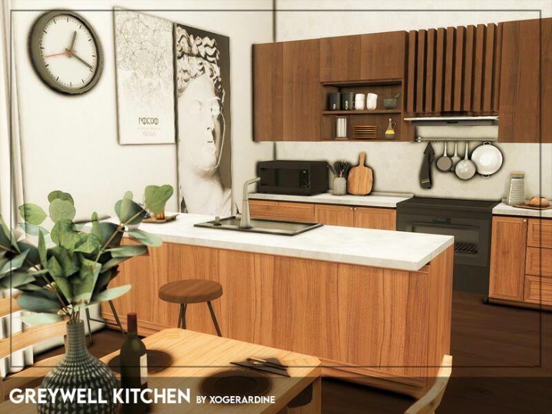 Greywell Kitchen (TSR Only CC) By Xogerardine 1 Greywell Kitchen (TSR Only CC) By Xogerardine Sims 4 CC