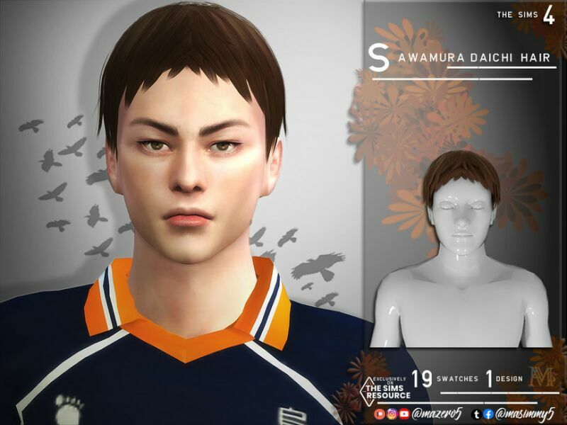 Hair Sawamura Daichi By Mazero5 1 Hair Sawamura Daichi By Mazero5 Sims 4 CC
