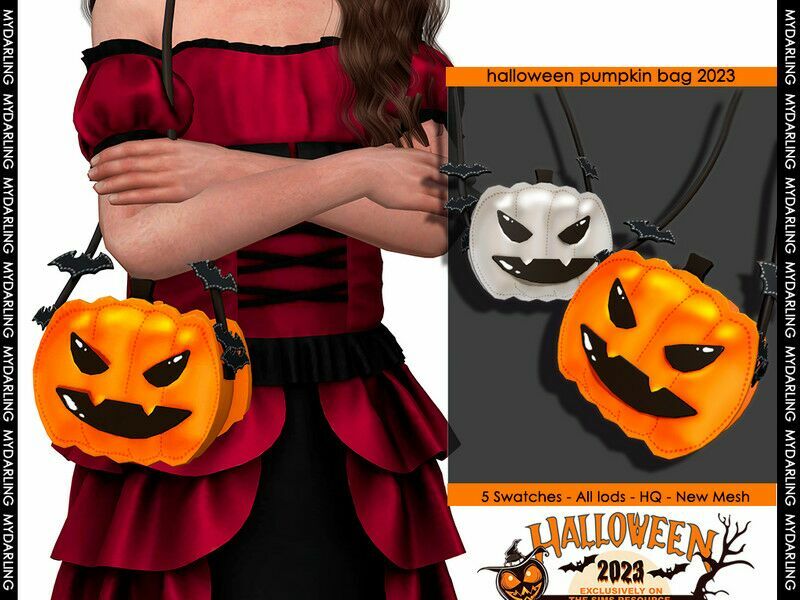 Halloween Pumpkin BAG 2023 Child By Mydarling20 1 Halloween Pumpkin BAG 2023 Child By Mydarling20 Sims 4 CC