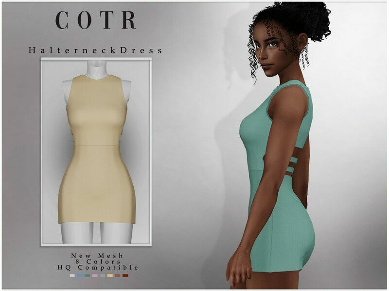 Halterneck Dress D-266 By Chordoftherings 1 Halterneck Dress D-266 By Chordoftherings Sims 4 CC