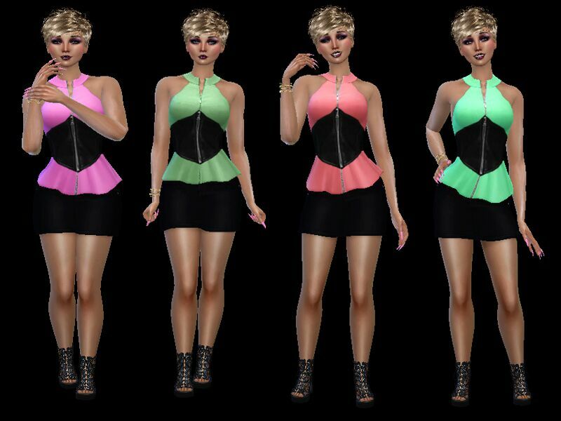 Halterneck TOP With Belt By Trudieopp 2 sims 4 cc halterneck top with belt by trudieopp 2