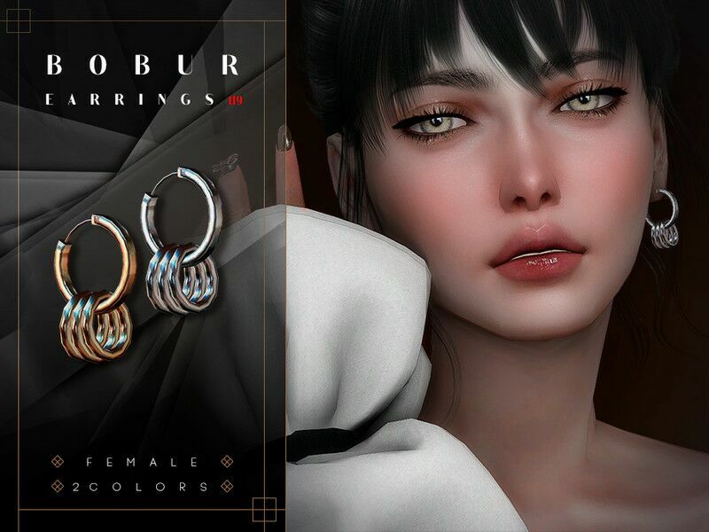 Hanging Round Earrings By Bobur3 1 Hanging Round Earrings By Bobur3 Sims 4 CC