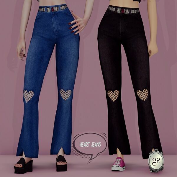 Heart Jeans 1 Heart Jeans Sims 4 CC