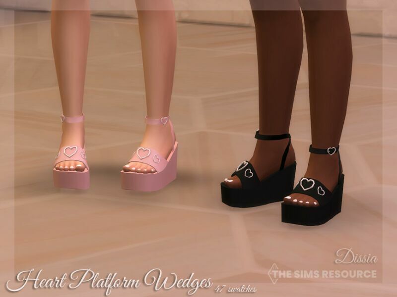 Heart Platfom Wedges By Dissia 1 Heart Platfom Wedges By Dissia Sims 4 CC