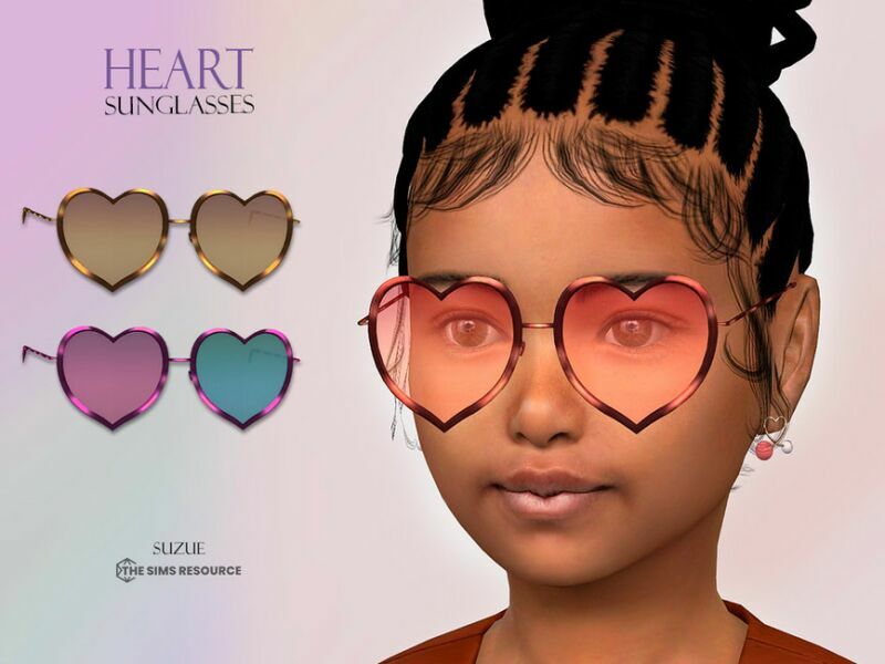 Heart Sunglasses Child By Suzue 1 Heart Sunglasses Child By Suzue Sims 4 CC