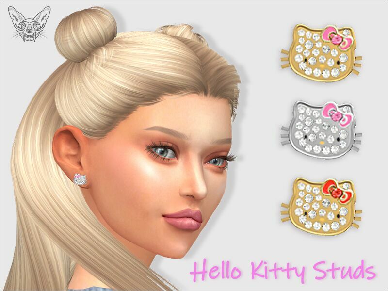 Hello Kitty Stud Earrings By Giulietta 1 Hello Kitty Stud Earrings By Giulietta Sims 4 CC