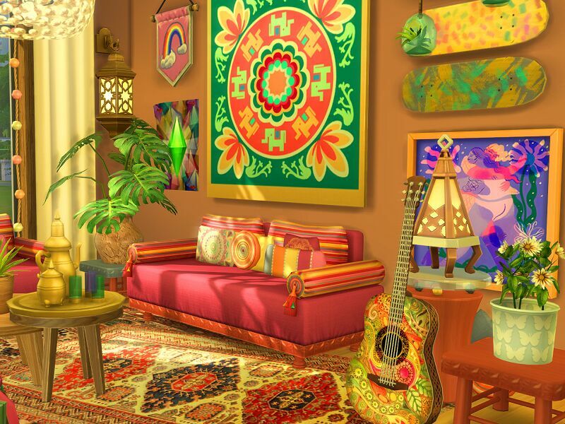 Hippie Living Room – CC Needed By Flubs79 2 sims 4 cc hippie living room cc needed by flubs79 5