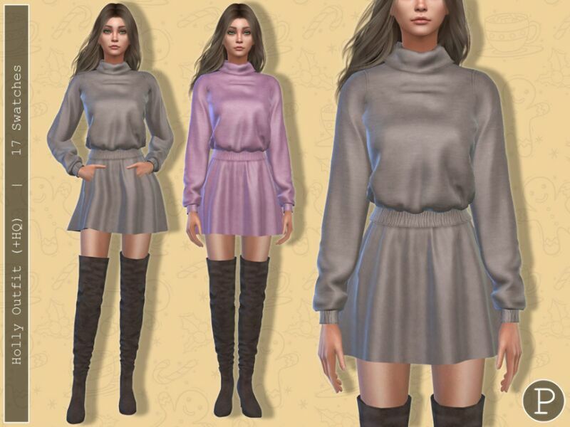Holly Outfit. By Pipco 1 Holly Outfit. By Pipco Sims 4 CC