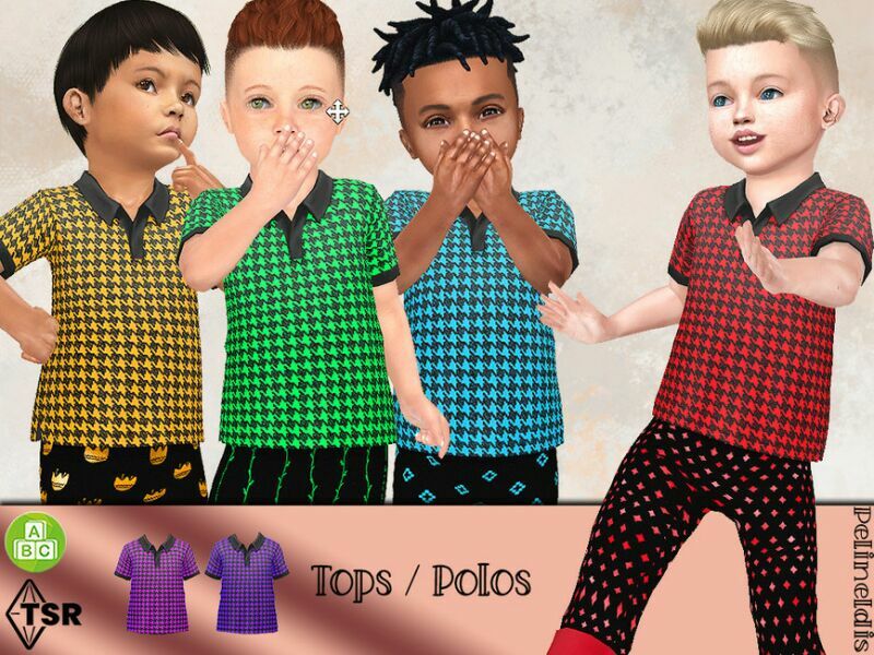 Houndstooth Polo – Needs SP Toddler By Pelineldis 1 Houndstooth Polo – Needs SP Toddler By Pelineldis Sims 4 CC