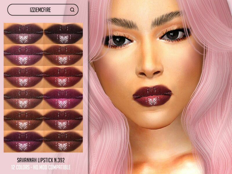 IMF Savannah Lipstick N.392 By Izziemcfire 1 IMF Savannah Lipstick N.392 By Izziemcfire Sims 4 CC