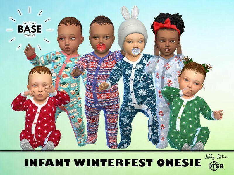 Infant Winterfest Onesie 1 Infant Winterfest Onesie Sims 4 CC