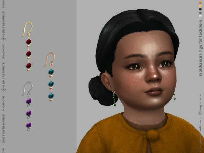 Isolda Earrings For Toddlers 1 Isolda Earrings For Toddlers Sims 4 CC