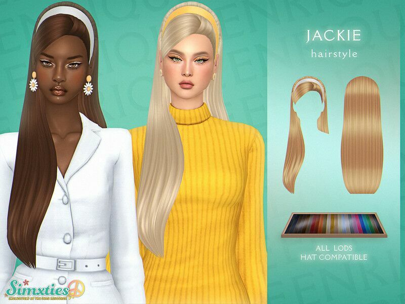 “Jackie Hairstyle For Sims 4” 1 “Jackie Hairstyle For Sims 4” Sims 4 CC