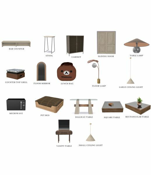 Japandi Faves SET 2 sims 4 cc japandi faves set 7