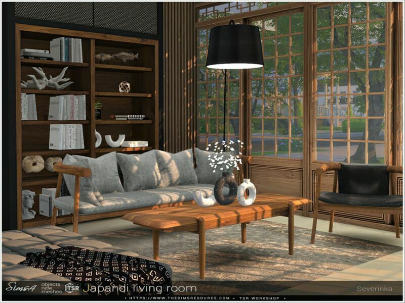 Japandi Living Room By Severinka_ 3 sims 4 cc japandi living room by severinka 3
