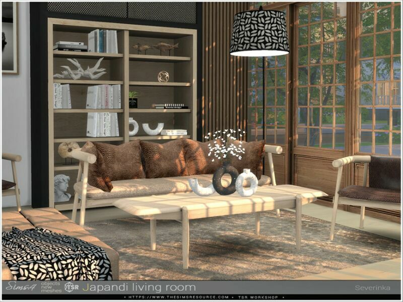 Japandi Living Room By Severinka_ 4 sims 4 cc japandi living room by severinka 4