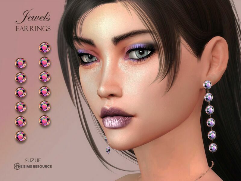 Jewels Earrings By Suzue 1 Jewels Earrings By Suzue Sims 4 CC