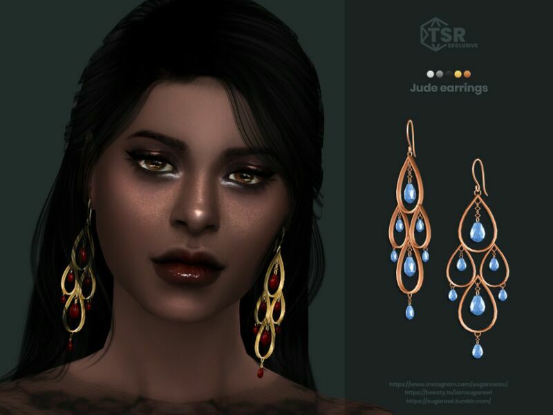 Jude Earrings 1 Jude Earrings Sims 4 CC
