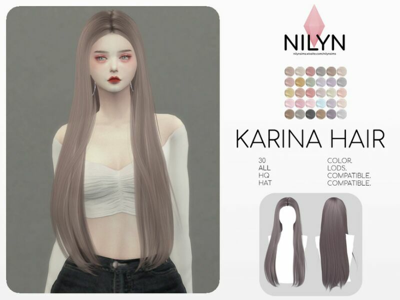 Karina Hair – NEW Mesh By Nilyn 1 Karina Hair – NEW Mesh By Nilyn Sims 4 CC