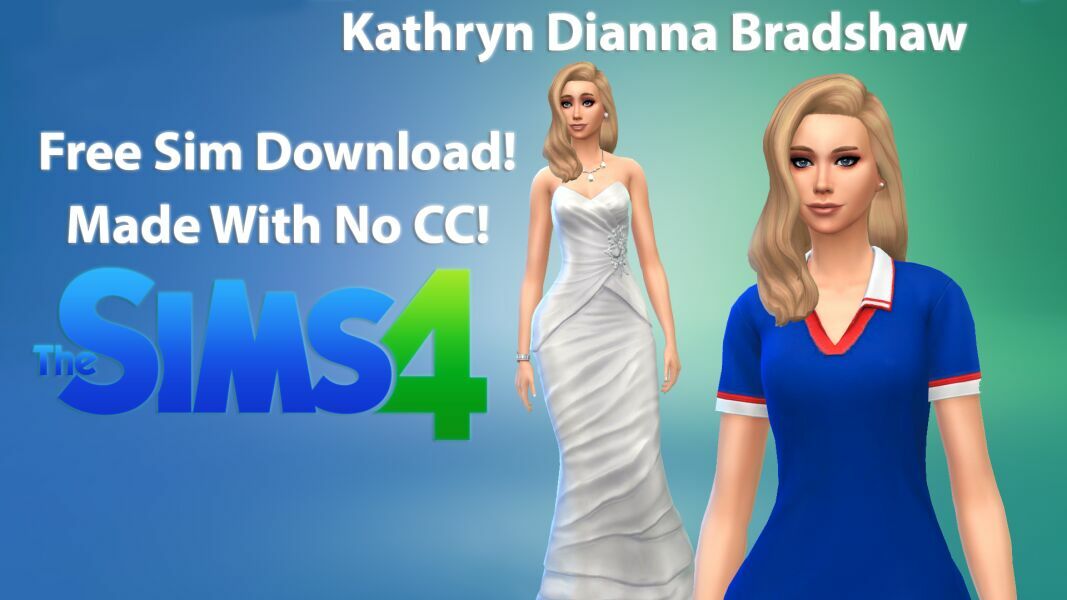 Kathryn Dianna Bradshaw Free SIM Made With NO CC By VTK 1 Kathryn Dianna Bradshaw Free SIM Made With NO CC By VTK Sims 4 CC