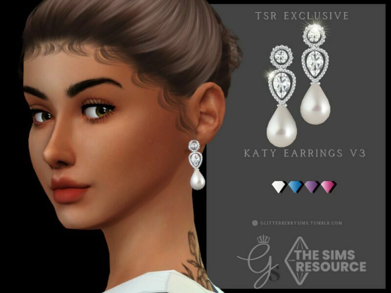 Katy Earrings V3 By Glitterberryfly 1 Katy Earrings V3 By Glitterberryfly Sims 4 CC