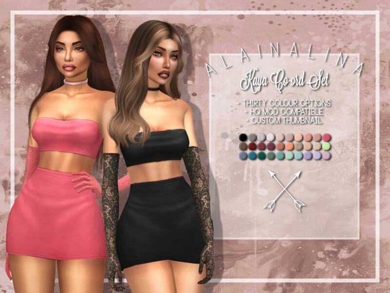 Kaya Co-Ord SET By Alainalina 1 Kaya Co-Ord SET By Alainalina Sims 4 CC