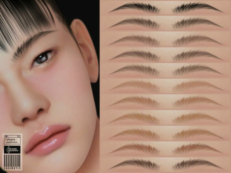 Kija Eyebrows | N51 By Cosimetic 1 Kija Eyebrows | N51 By Cosimetic Sims 4 CC