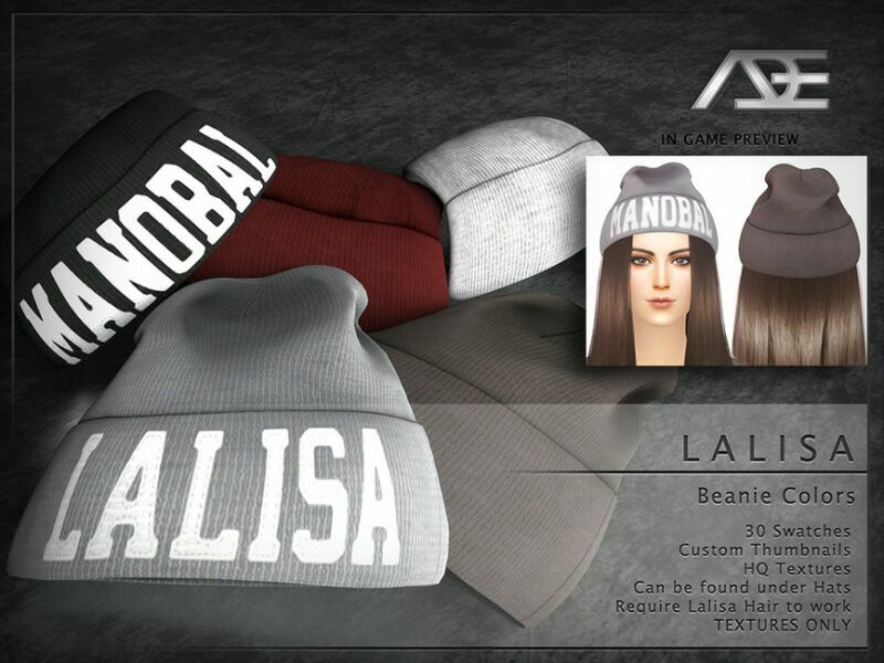 Lalisa Beanie Colors (Textures Only) 1 Lalisa Beanie Colors (Textures Only) Sims 4 CC