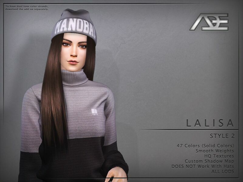 Lalisa Style 2 (Hairstyle) 1 Lalisa Style 2 (Hairstyle) Sims 4 CC