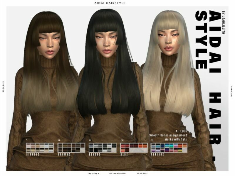 Leahlillith Aidai Hairstyle 1 Leahlillith Aidai Hairstyle Sims 4 CC