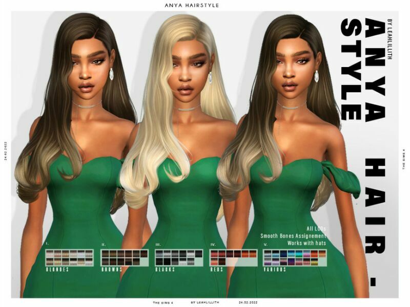 Leahlillith Anya Hairstyle 1 Leahlillith Anya Hairstyle Sims 4 CC