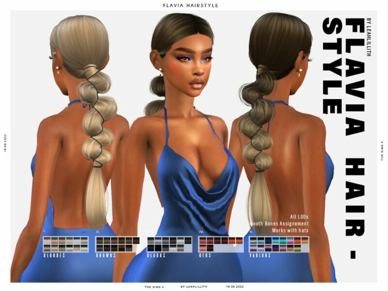Leahlillith Flavia Hairstyle 1 Leahlillith Flavia Hairstyle Sims 4 CC