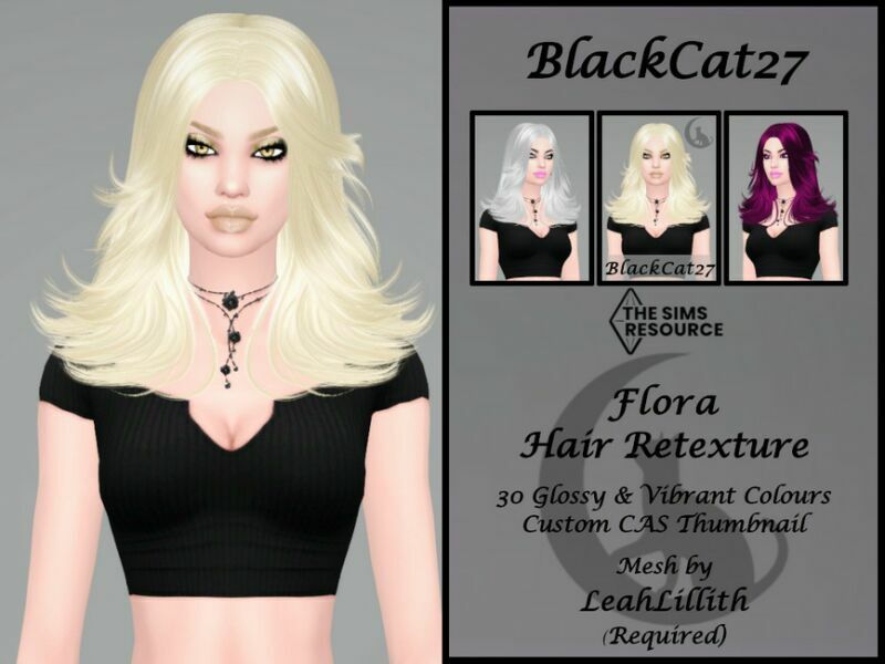 Leahlillith Flora Hair Retexture (Mesh Needed) By Blackcat27 1 Leahlillith Flora Hair Retexture (Mesh Needed) By Blackcat27 Sims 4 CC