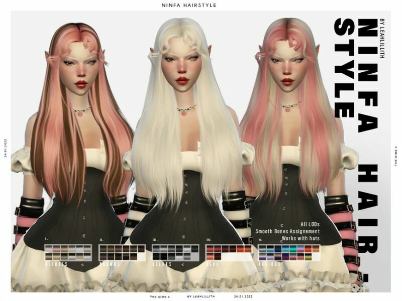 Leahlillith Ninfa Hairstyle 1 Leahlillith Ninfa Hairstyle Sims 4 CC
