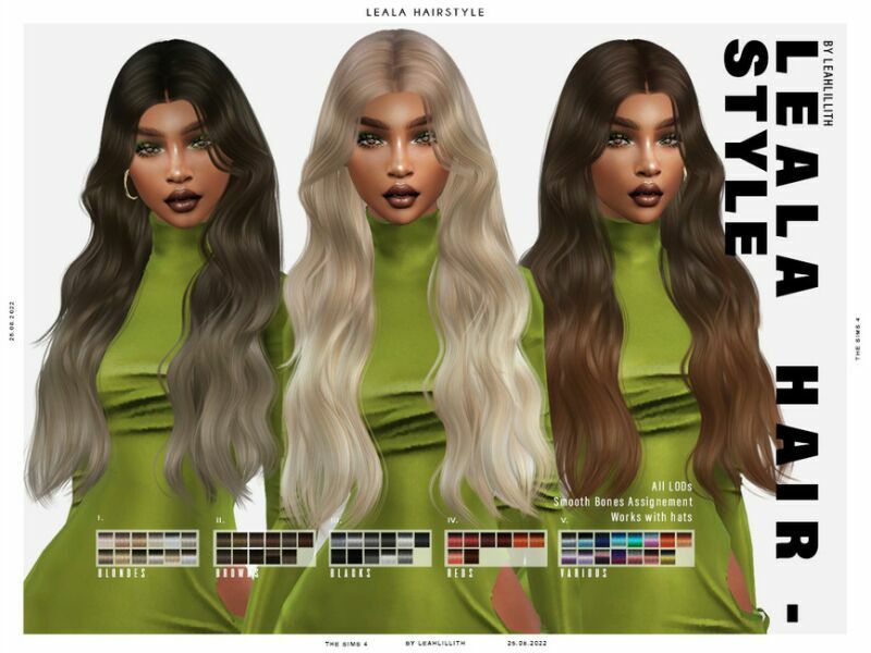 Leala Hairstyle 1 Leala Hairstyle Sims 4 CC