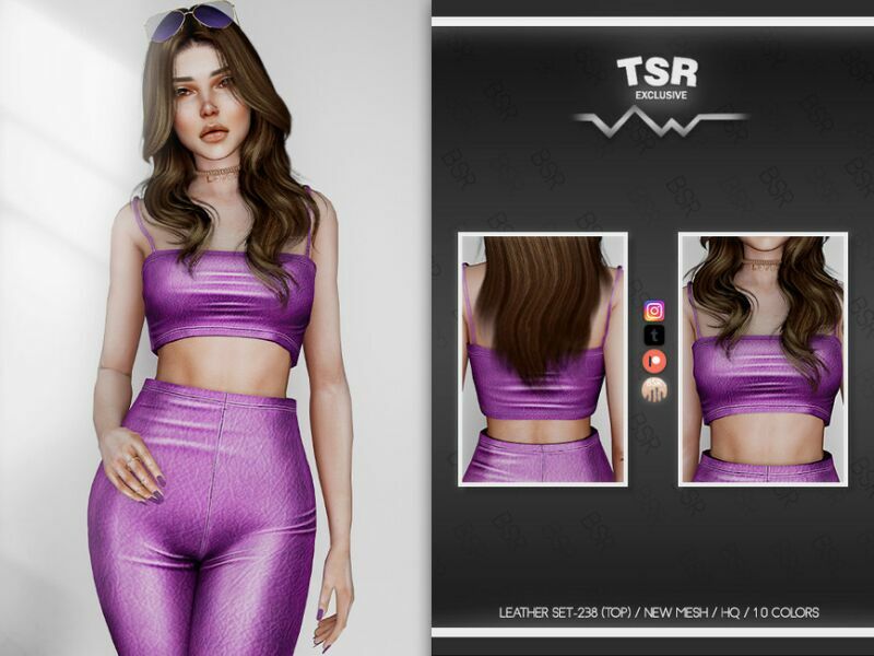 Leather SET-238 (TOP) BD734 By Busra-Tr 1 Leather SET-238 (TOP) BD734 By Busra-Tr Sims 4 CC