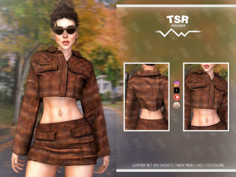 Leather SET-392 (Jacket) BD1065 By Busra-Tr 1 Leather SET-392 (Jacket) BD1065 By Busra-Tr Sims 4 CC