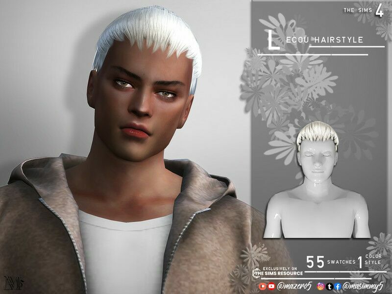 Lecou Hairstyle By Mazero5 1 Lecou Hairstyle By Mazero5 Sims 4 CC